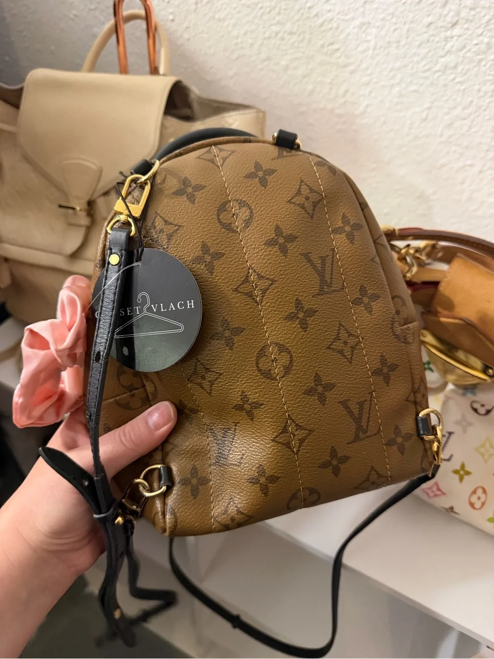 AUTHENTIC Louis Vuitton Monogram Mini Backpack in Two-Tone Brown